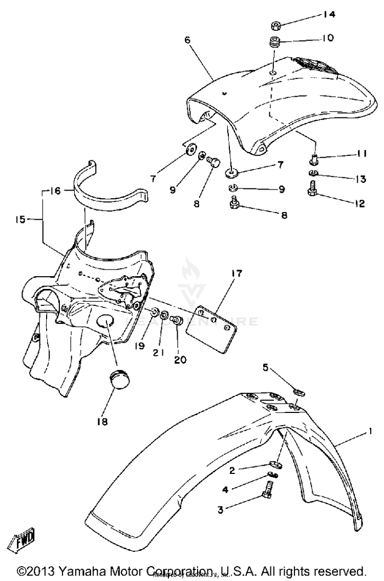 Front Fender - Rear Fender Schematic
