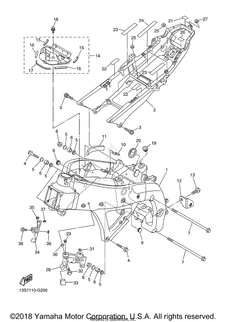 Frame YZFR6 60TH ANNIVERSARY - YZFR6GCY - 2016 Schematic