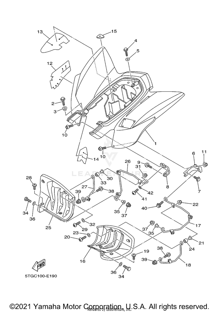 Rear Fender YFZ450 SPECIAL EDITI - YFZ450SPV - 2006 Schematic