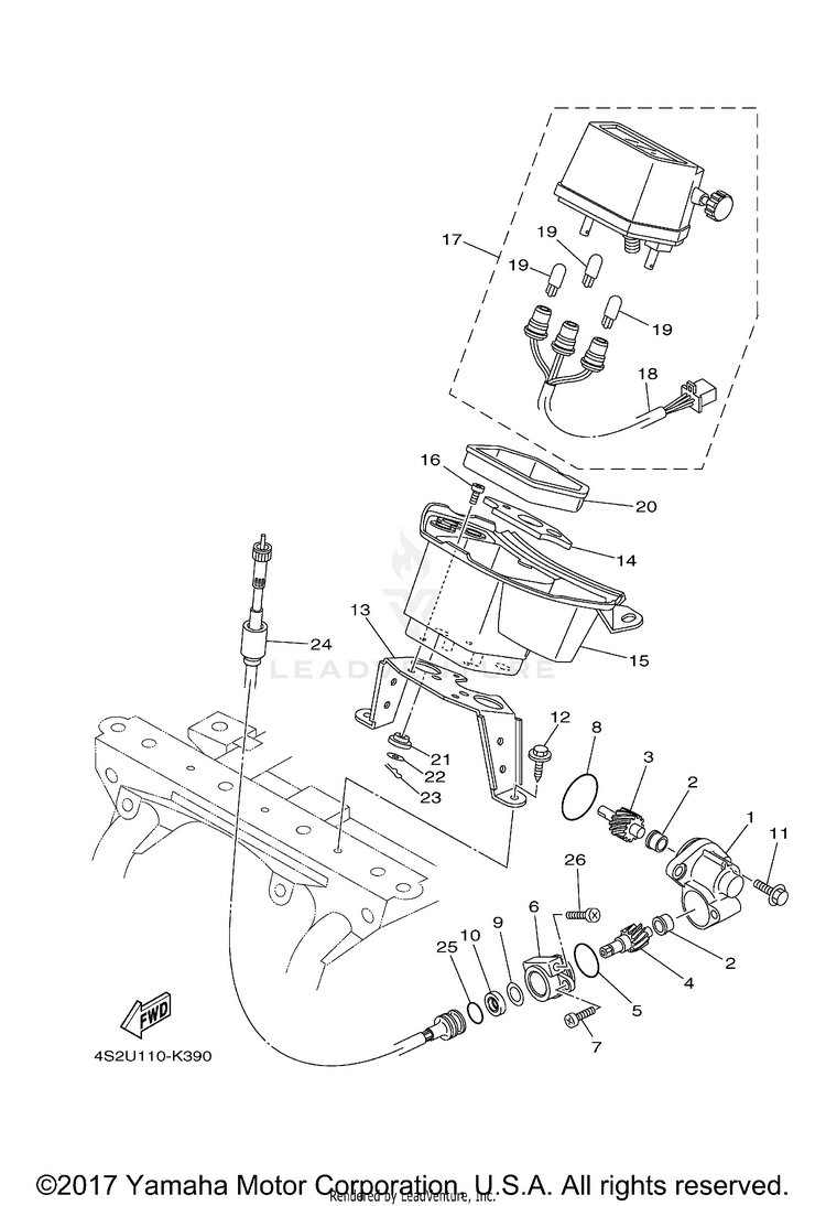 Meter GRIZZLY 350 1RS 4WD HUNTER - YFM35FGIHA - 2011 Schematic