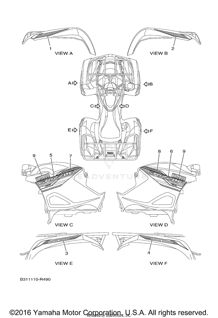 Graphics GRIZZLY EPS 4WD SE - YFM70GPSGB - 2016 Schematic