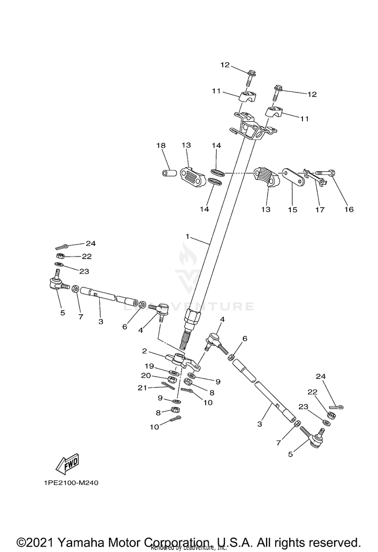 Steering RAPTOR 700R SPECIAL - YFM70RCCMB - 2021 Schematic
