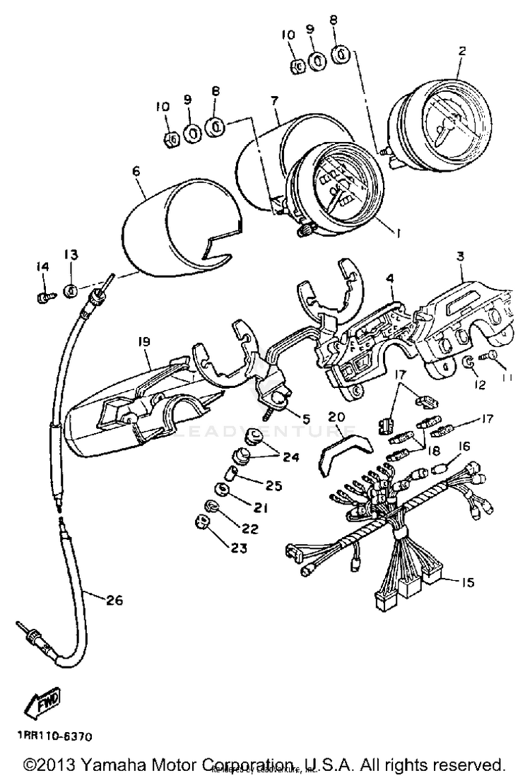 Meter VIRAGO 700 - XV700SSC - 1986 Schematic