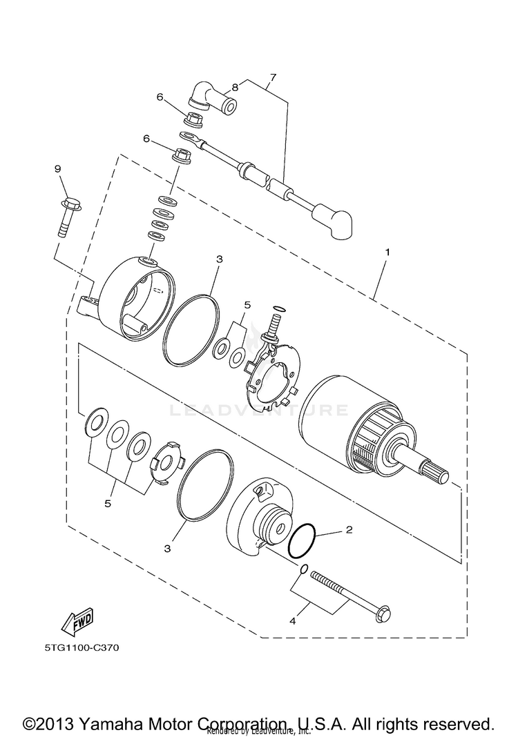 Starting Motor YFZ450 - YFZ450T - 2005 Schematic