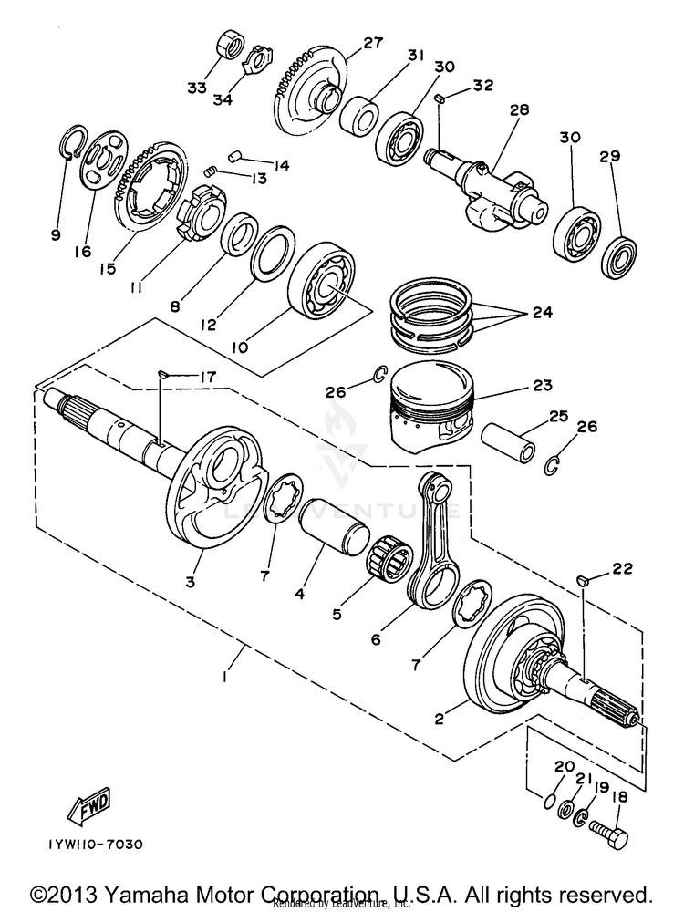 Crankshaft - Piston Schematic