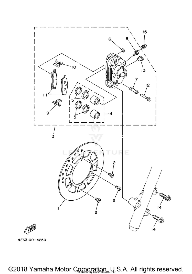Front Brake Caliper Schematic
