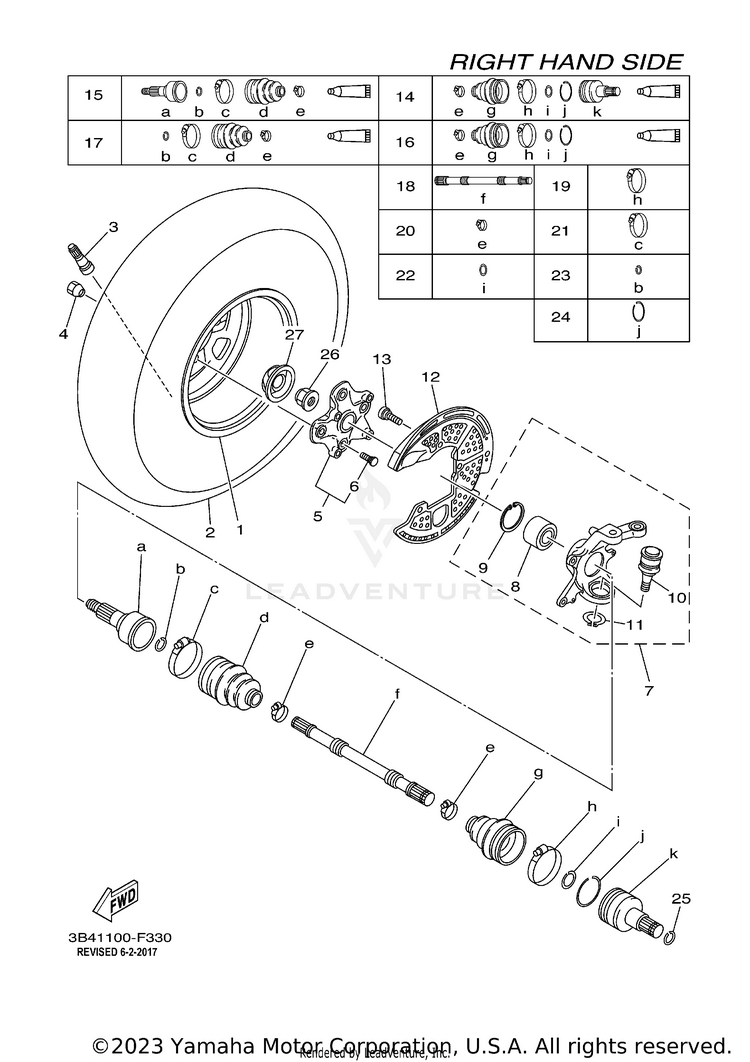 Front Wheel 2 GRIZZLY 700  DUCKS - YFM7FGPDUW - 2007 Schematic