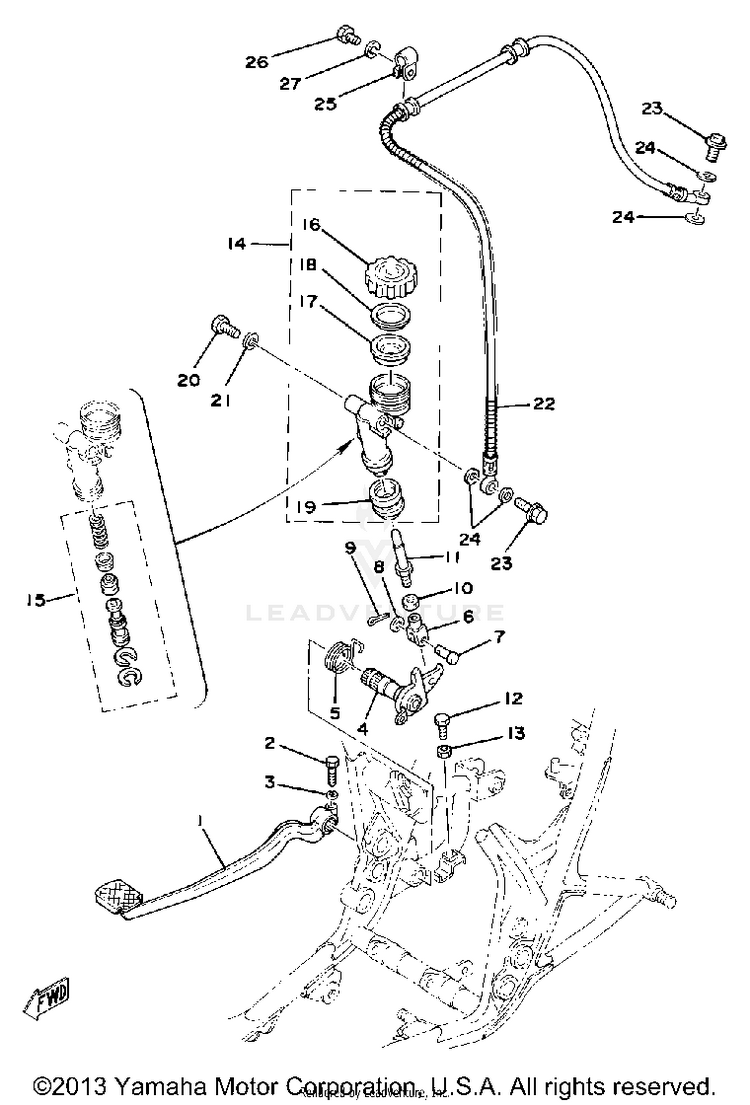 Brake Pedal-Rear Master Cylinder Schematic