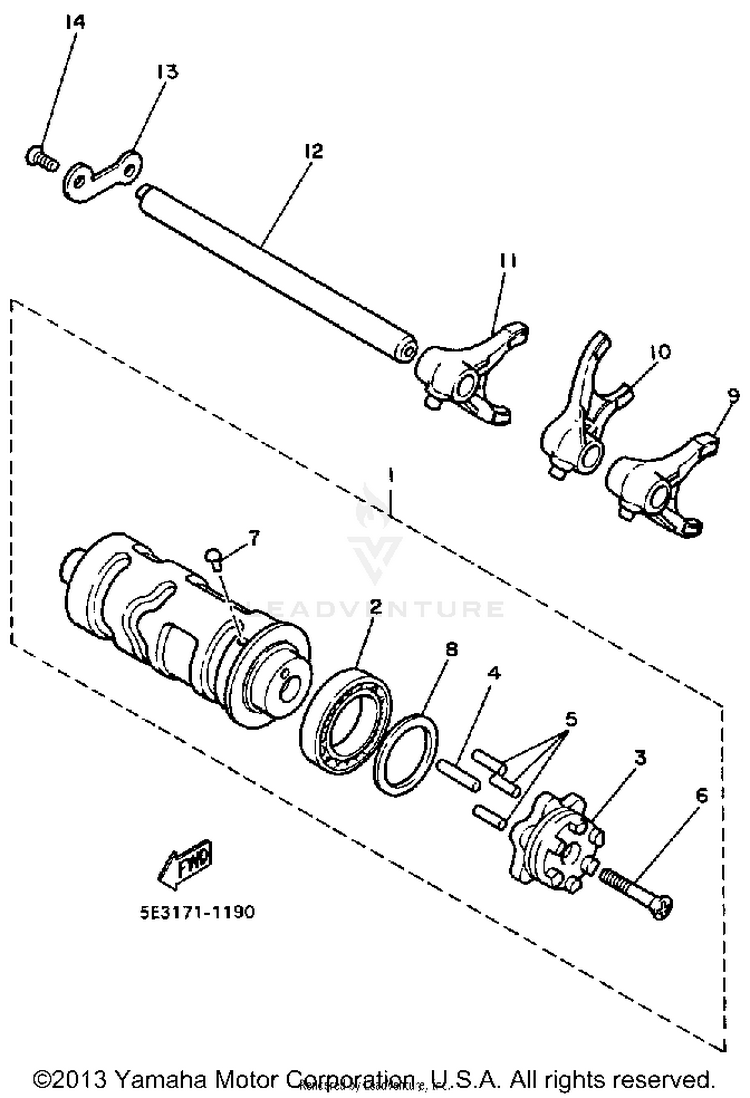 Shift Cam Fork Schematic