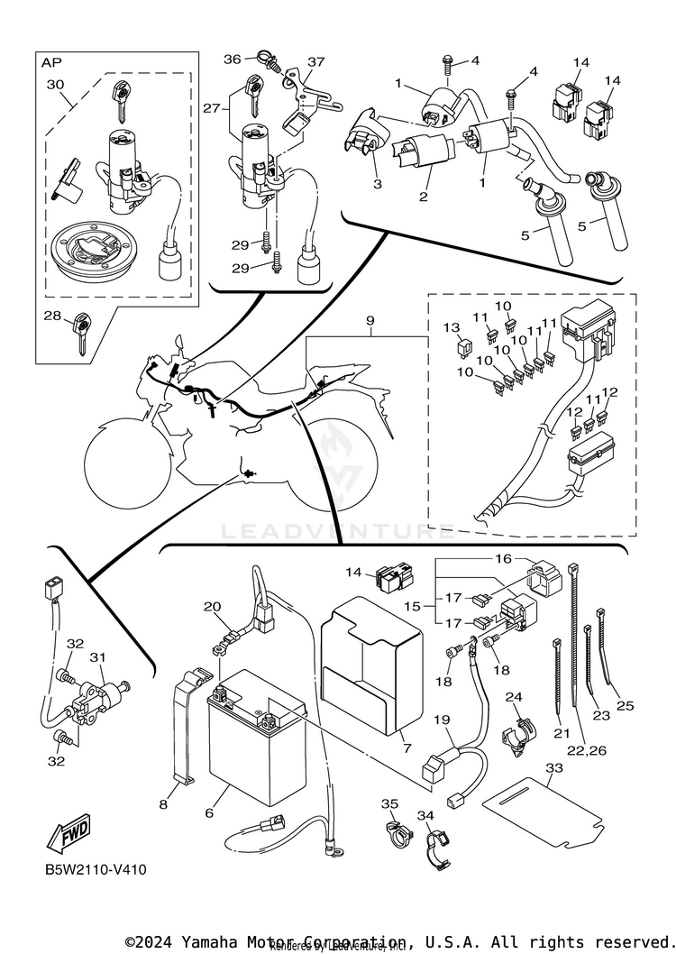 Electrical 1 MT-03 - MT03MB - 2021 Schematic