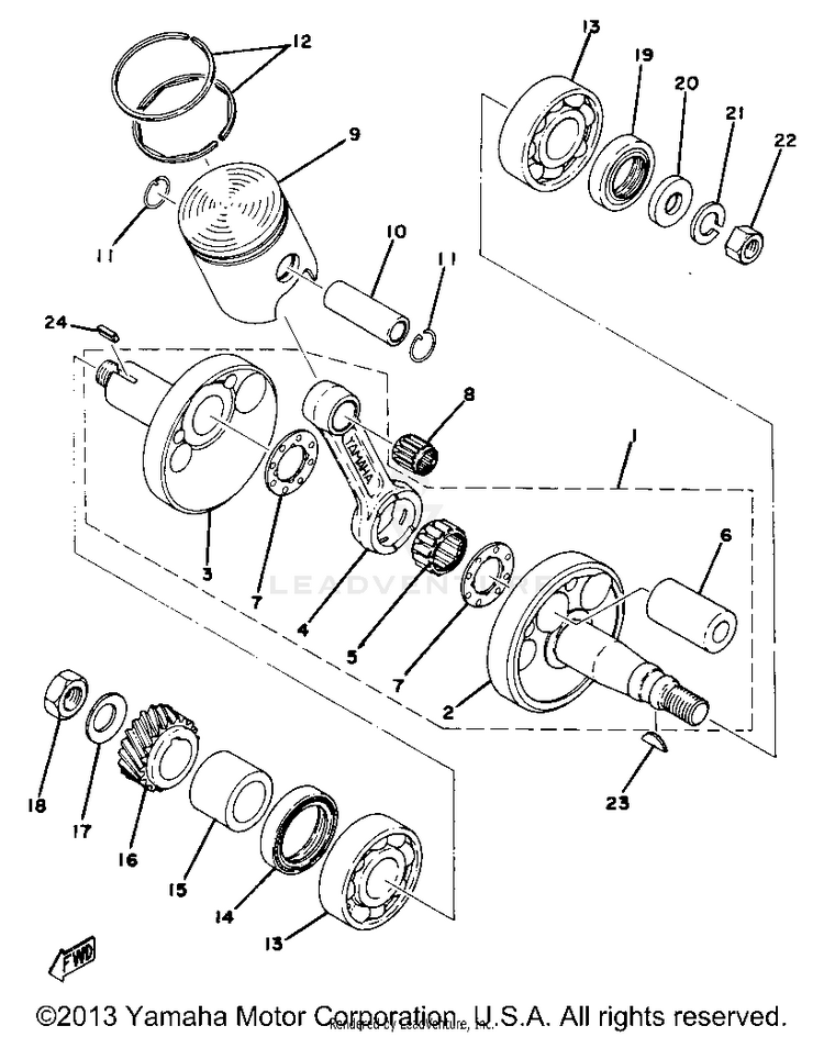 Crankshaft - Piston Schematic