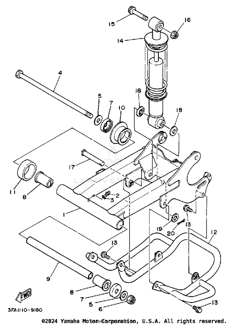 Swing Arm-Rear Shocks Schematic