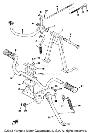 Stand Footrest Brake Pedal Schematic