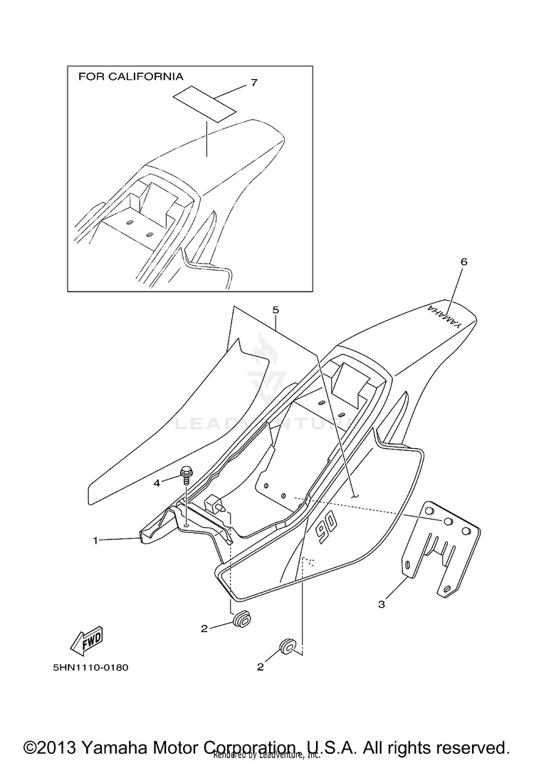 Side Cover OFF-ROAD - TT90RMC - 2000 Schematic