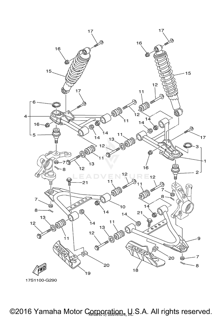Front Suspension Wheel GRIZZLY 400 4WD - YFM4FGX - 2008 Schematic