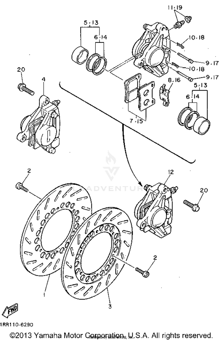 Front Brake Caliper Schematic