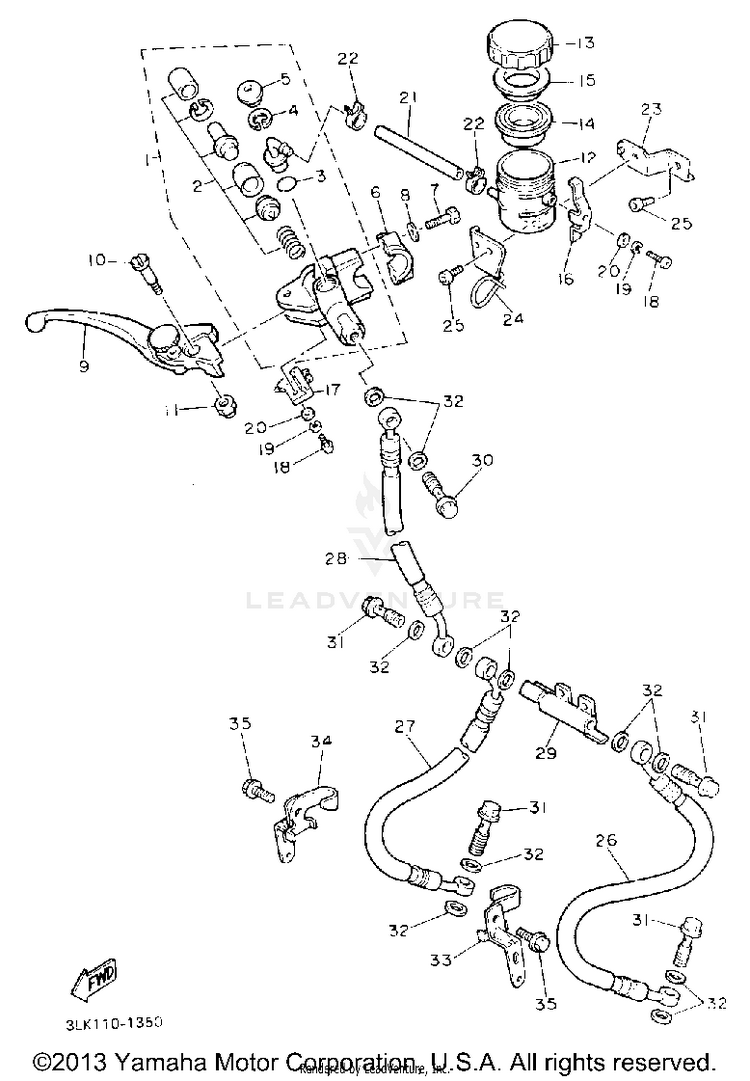 Front Master Cylinder Schematic