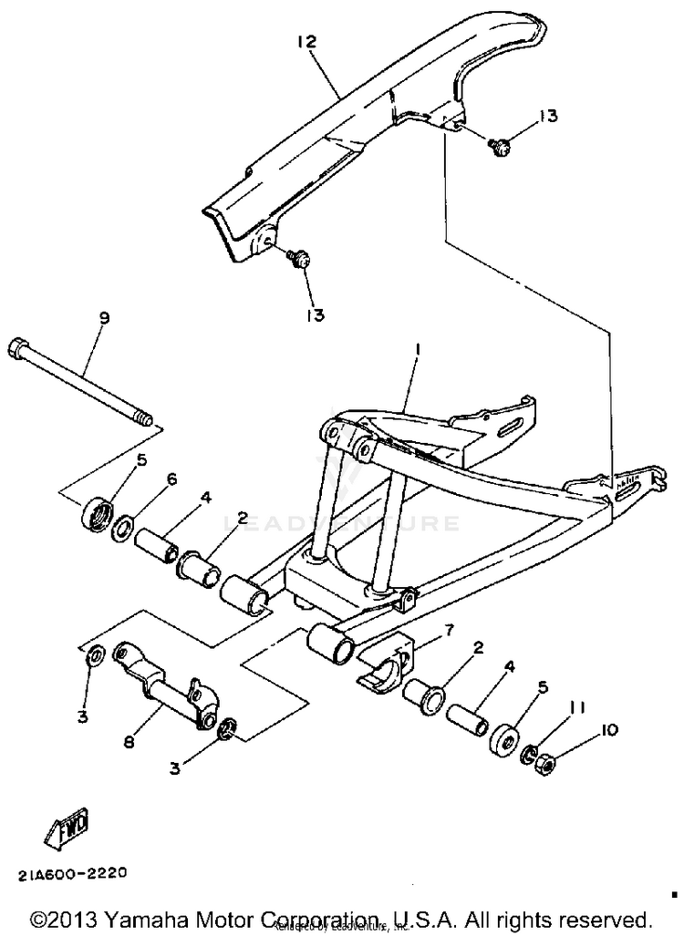 Swing Arm DT50L - 1988 Schematic