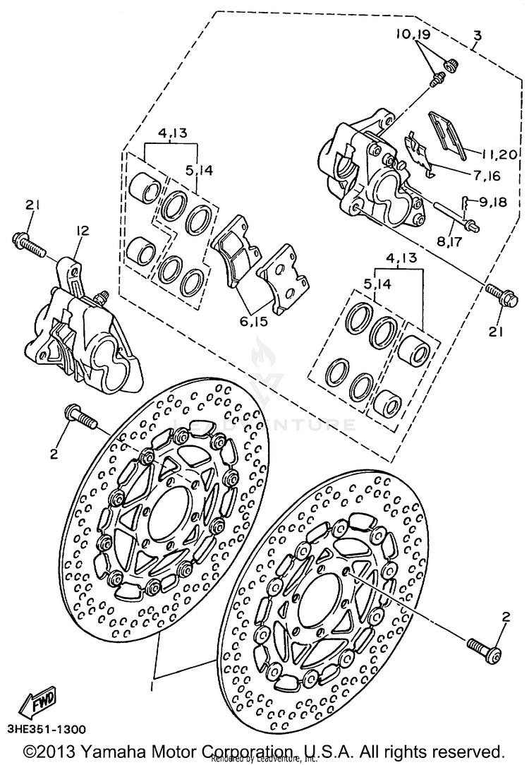 Front Brake Caliper Schematic