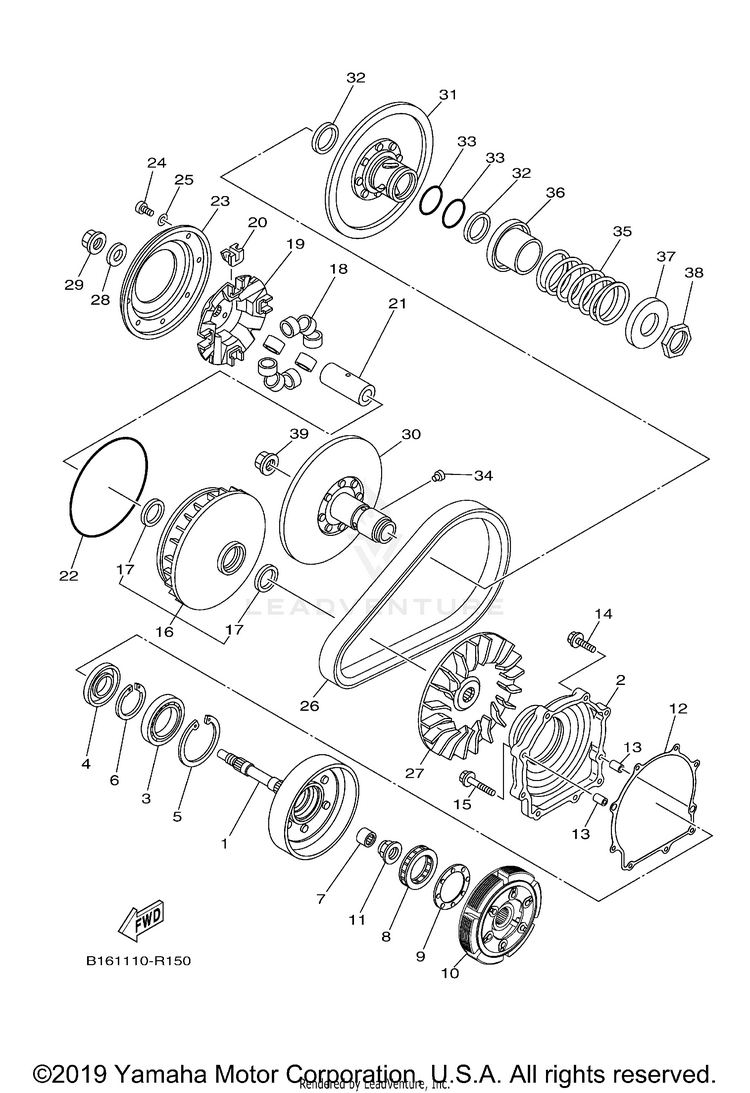 Clutch KODIAK 700 - YFM70KDXJG - 2018 Schematic