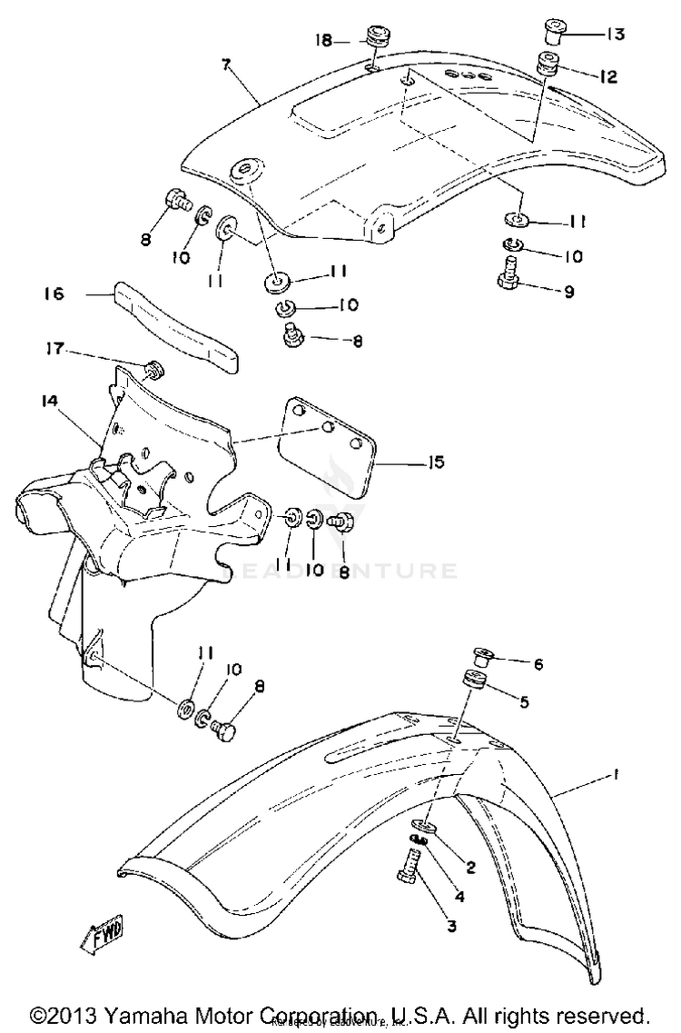Front Fender - Rear Fender Schematic