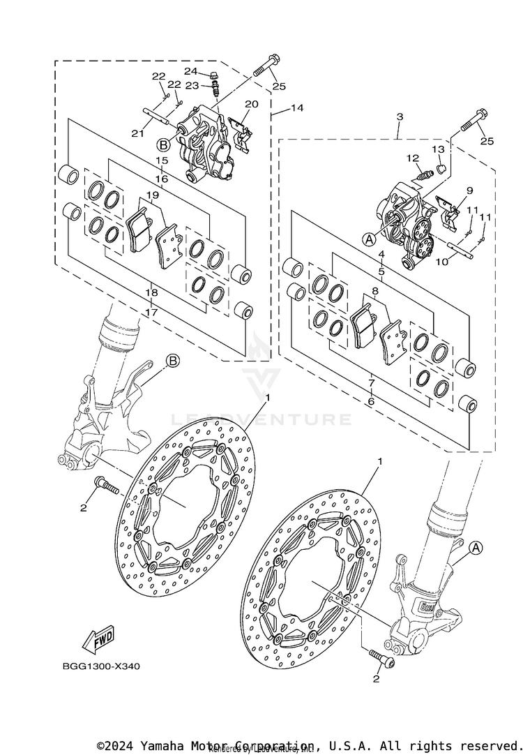 Front Brake Caliper Schematic