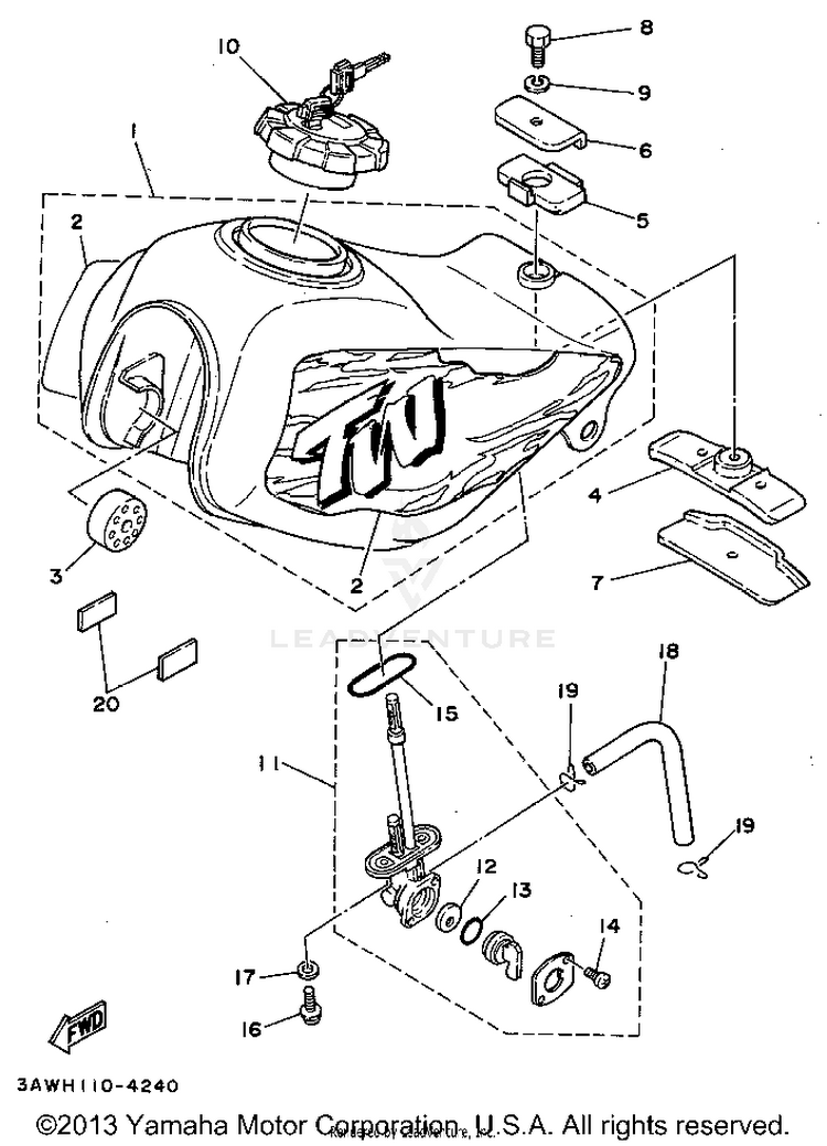 Fuel Tank (Non-California) Schematic