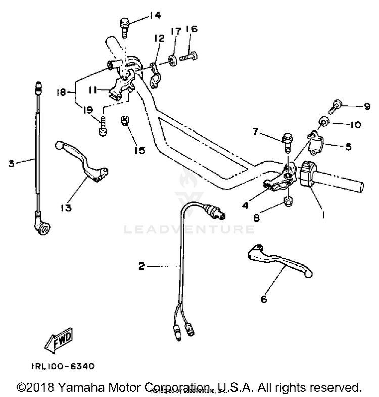 Handleswitch Lever BIG WHEEL ELEC START - BW200ES - 1986 Schematic