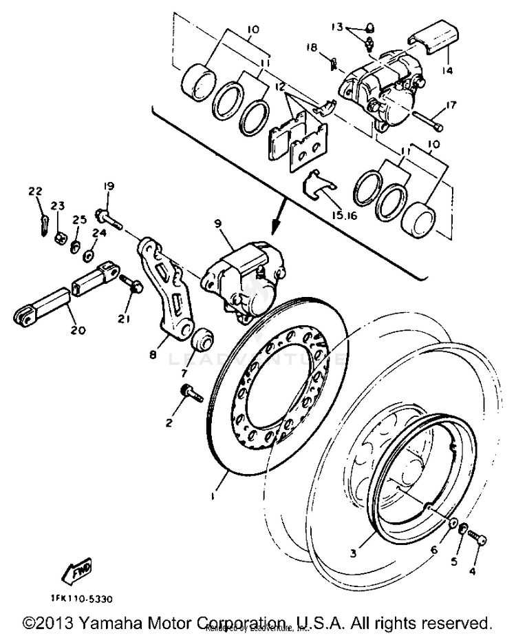 Rear Brake Caliper Schematic