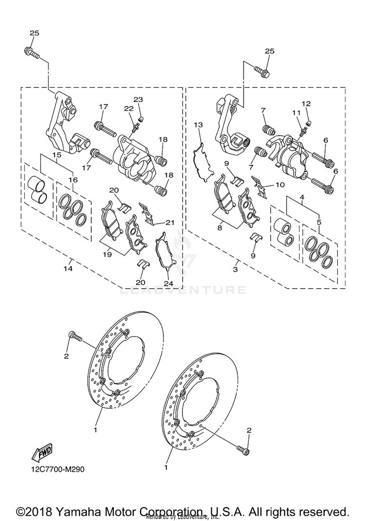 Front Brake Caliper Schematic