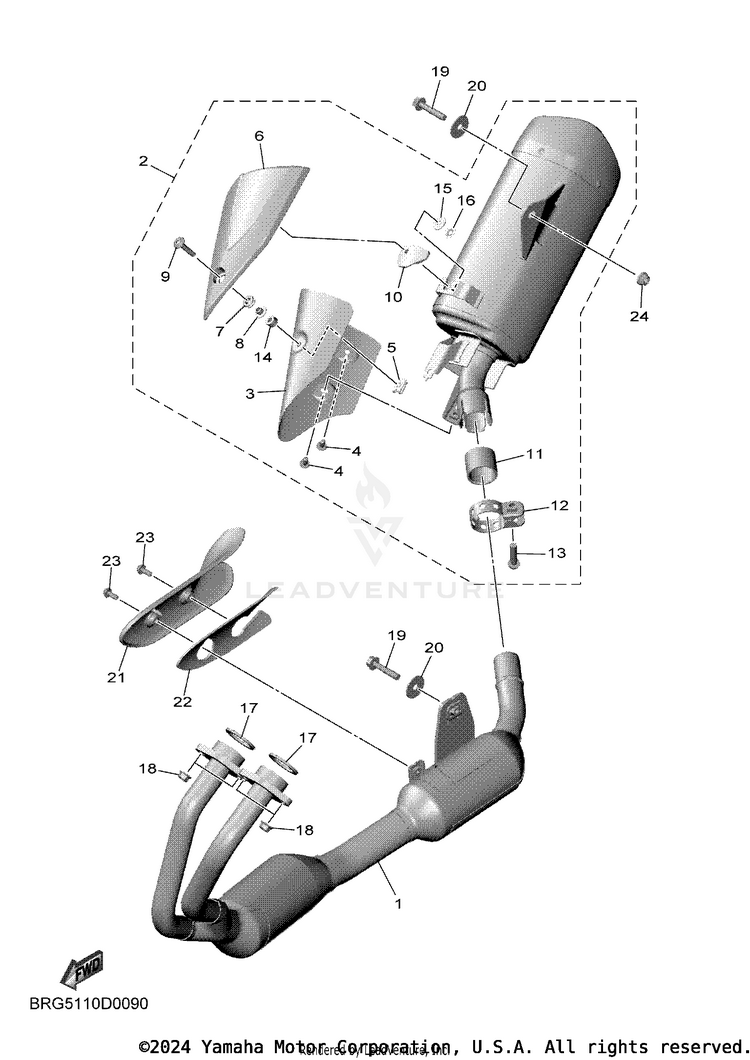 Exhaust MT03 - MT03SCB - 2025 Schematic