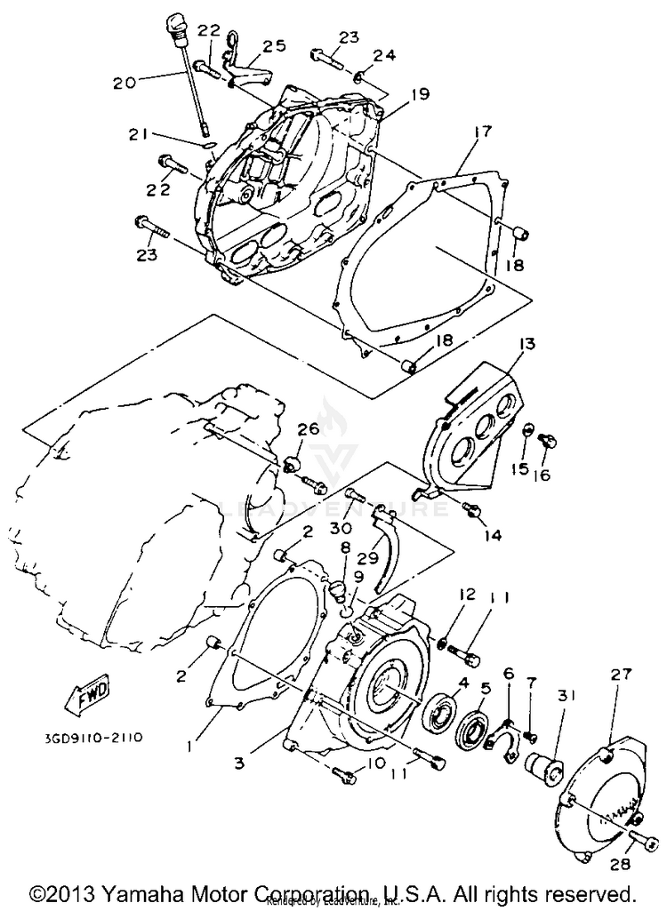 Crankcase Cover 1 Schematic
