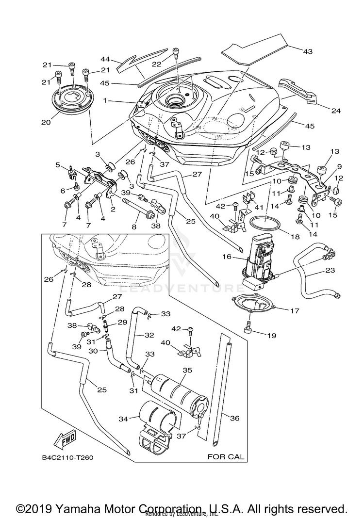 Fuel Tank MT07 - MT07KCB - 2019 Schematic