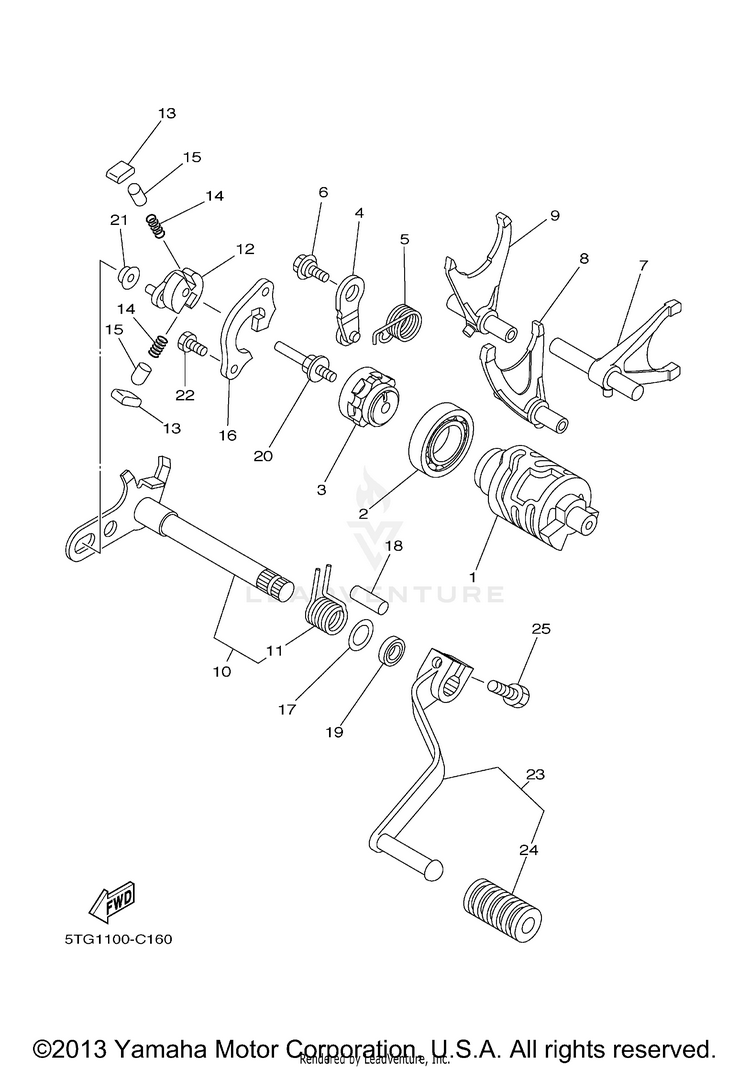 Shift Cam Fork YFZ450 LIMITED EDITION - YFZ450LES - 2004 Schematic