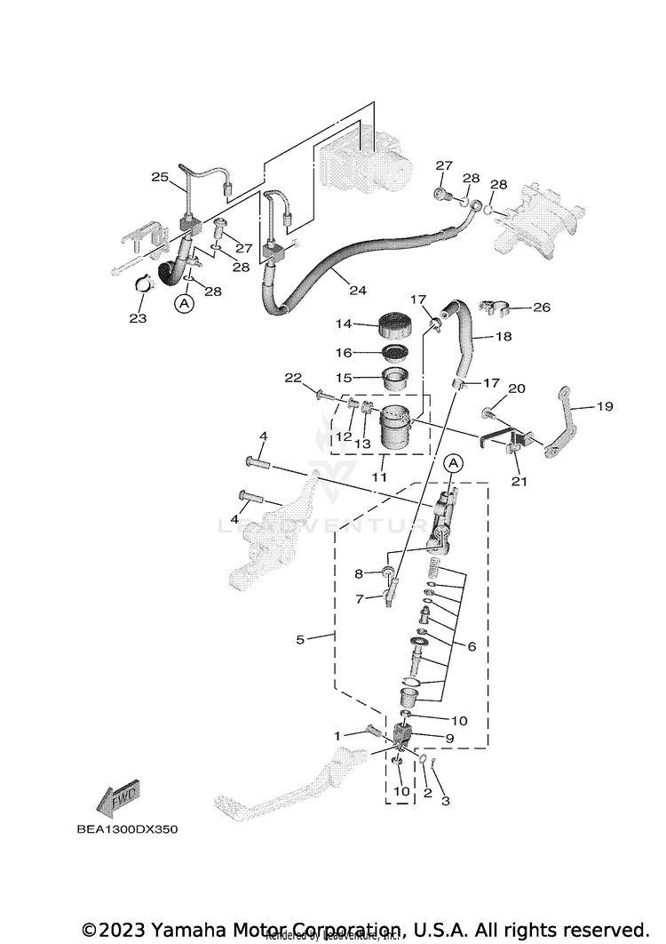 Rear Master Cylinder XSR900 - XSR900NCB - 2022 Schematic