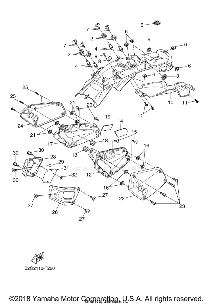 Side Cover XSR700 - XSR700JCL - 2018 Schematic