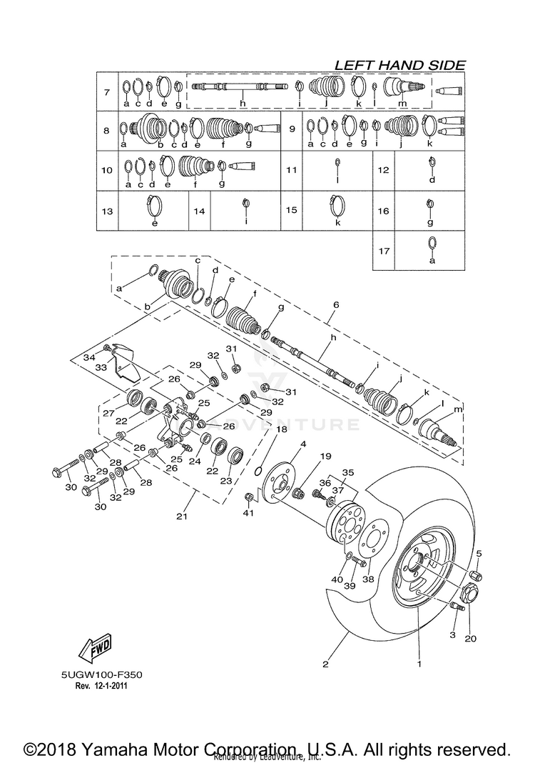 Rear Wheel RHINO 450 SPECIAL ED - YXR45FSPX - 2008 Schematic