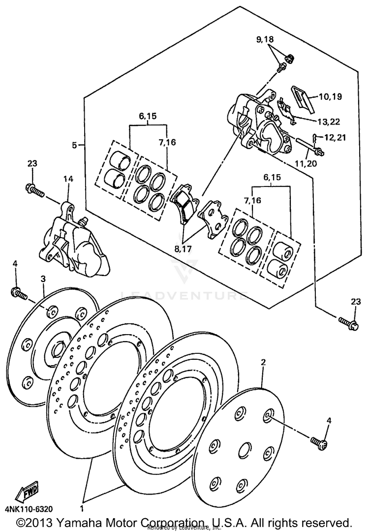 Front Brake Caliper Schematic