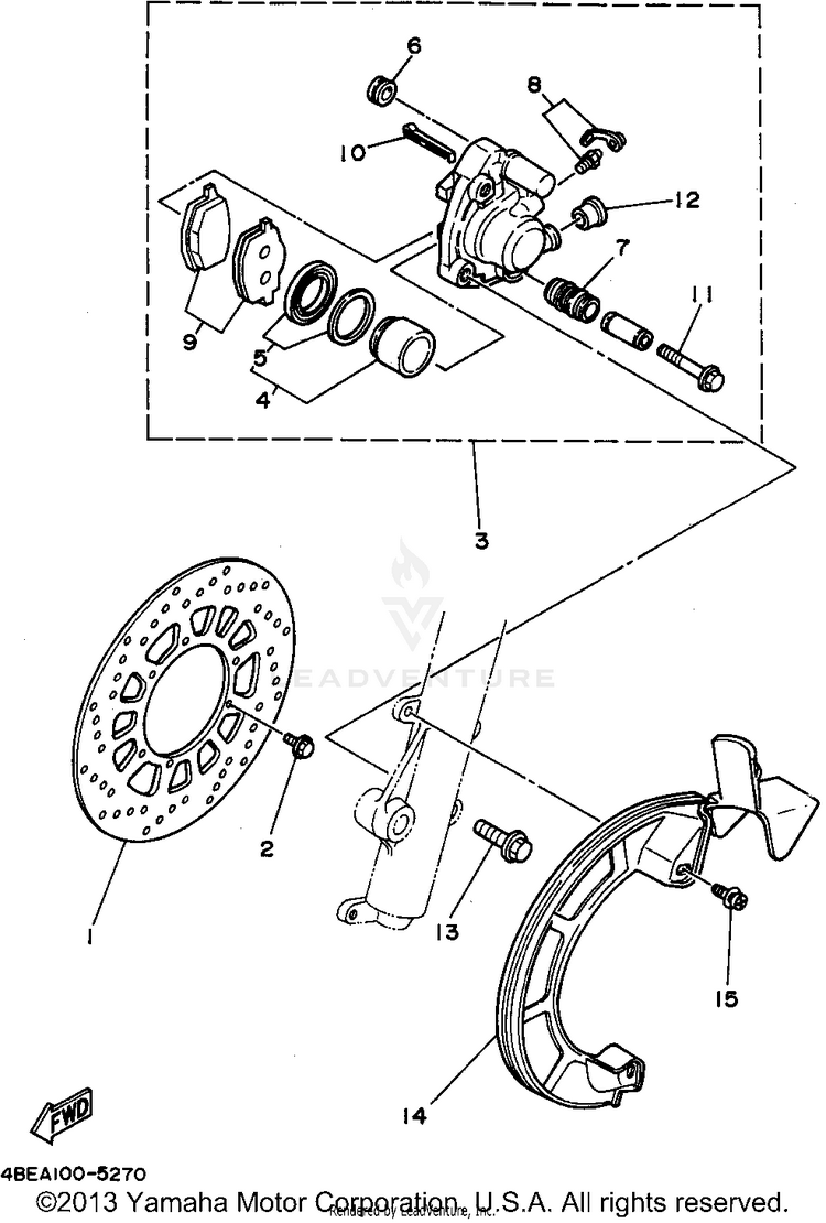 Front Brake Caliper Schematic
