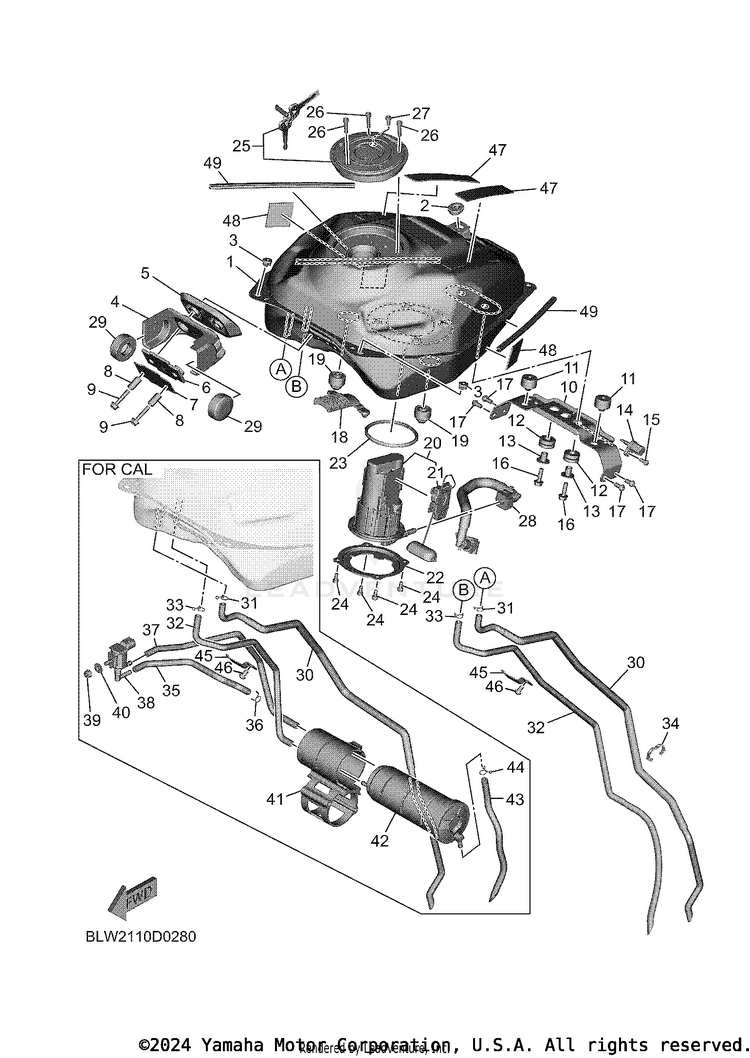 Fuel Tank MT07 - MT07TCB - 2026 Schematic