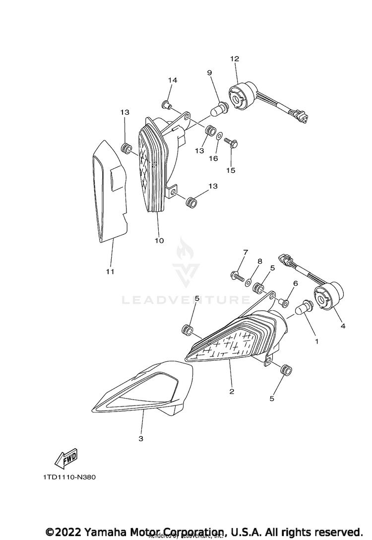 Headlight YFZ450R SE - YFZ45YSSNB - 2022 Schematic
