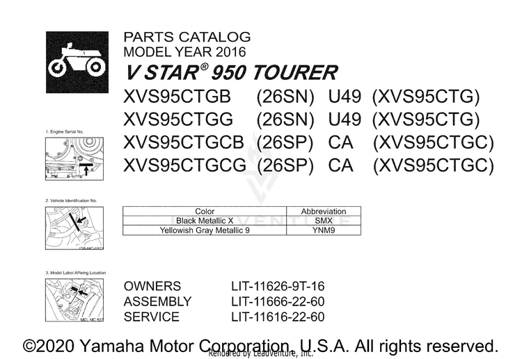 1 Title Page V STAR 950 TOURER - XVS95CTGCB - 2016 Schematic
