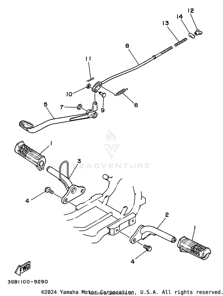 Stand - Footrest Schematic