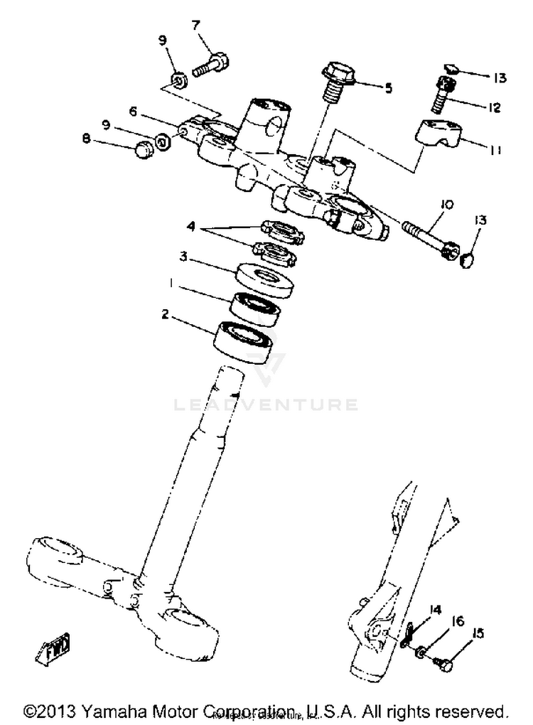 Steering XS1100LG - 1980 Schematic