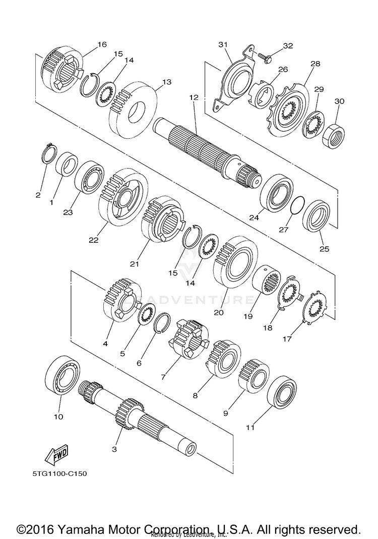 Transmission YFZ450 - YFZ450S - 2004 Schematic