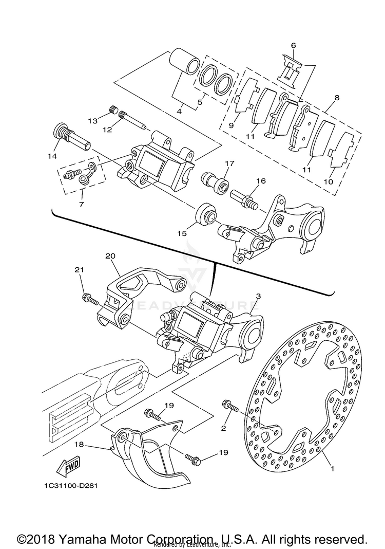 Rear Brake Caliper Schematic