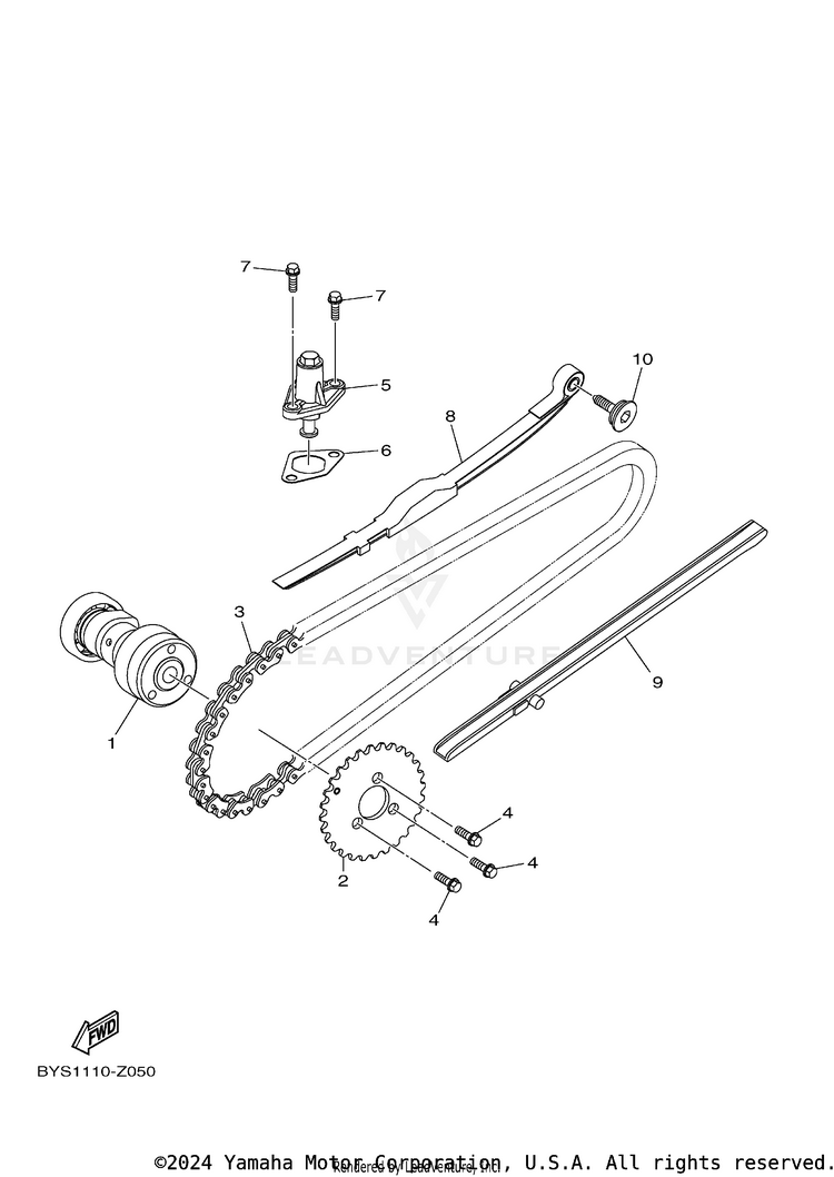 Camshaft & Chain RAPTOR 110 - YFM01RYXSG - 2025 Schematic