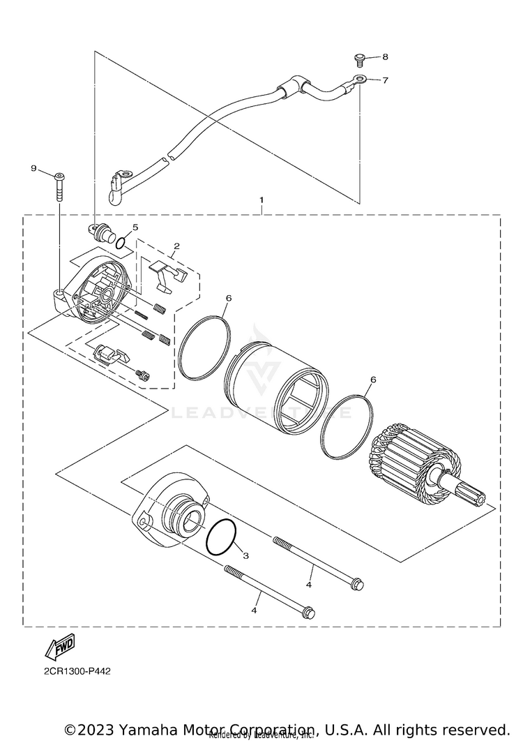Starting Motor YZFR1 - YZFR1FCB - 2015 Schematic