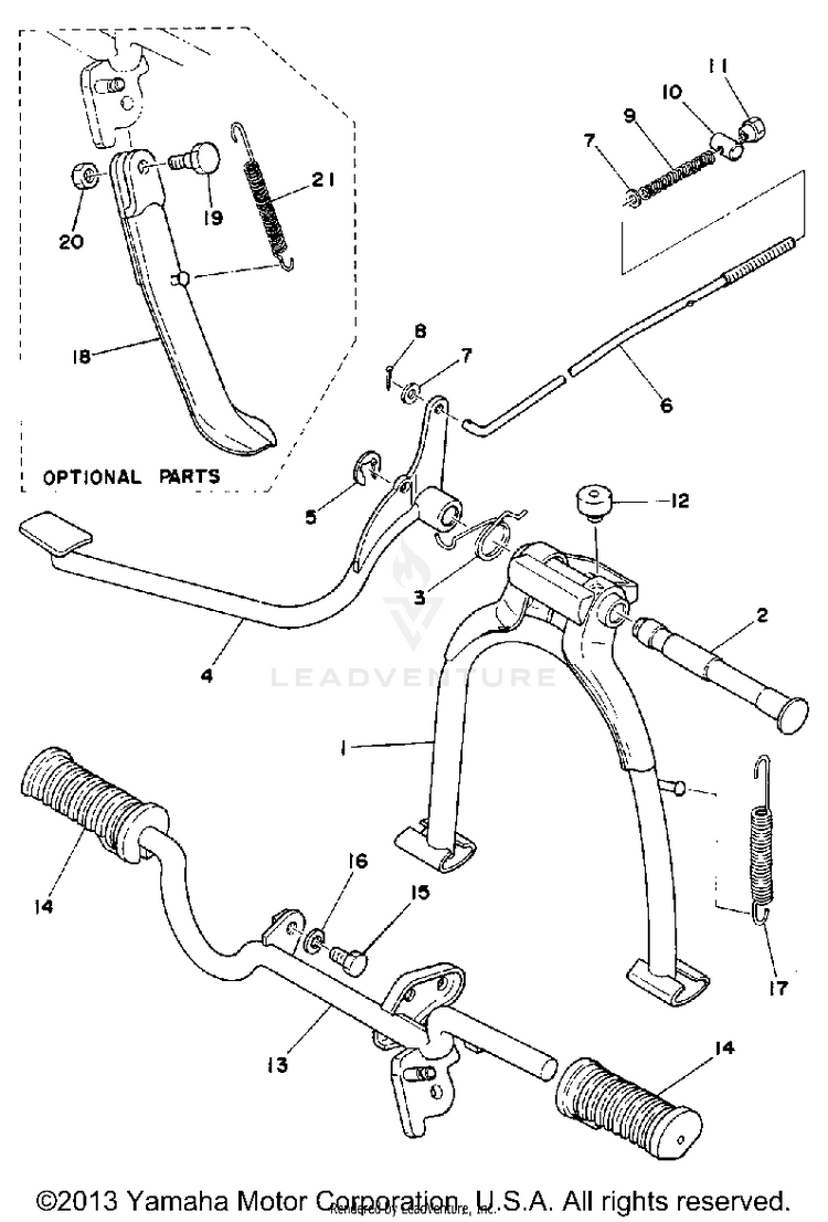Stand - Footrest LB80IIHC - 1976 Schematic
