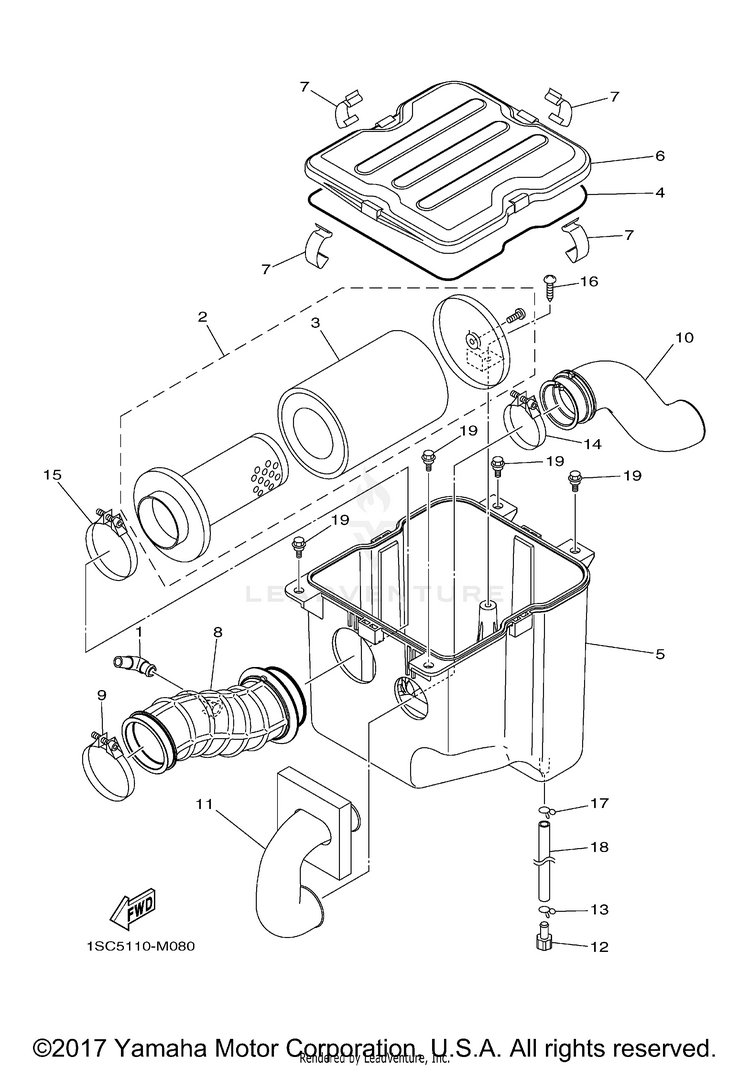 Intake GRIZZLY 300 - YFM30GDGR - 2013 Schematic